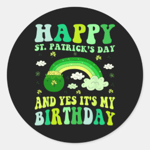 Frohen St. Patrick's Day Geburtstag Saint Paddys F Runder Aufkleber