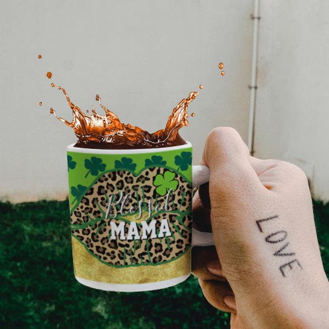 Frohen St. Patrick's Day Gesegnete Mutter Mama Lip Kaffeetasse (Von Creator hochgeladen)