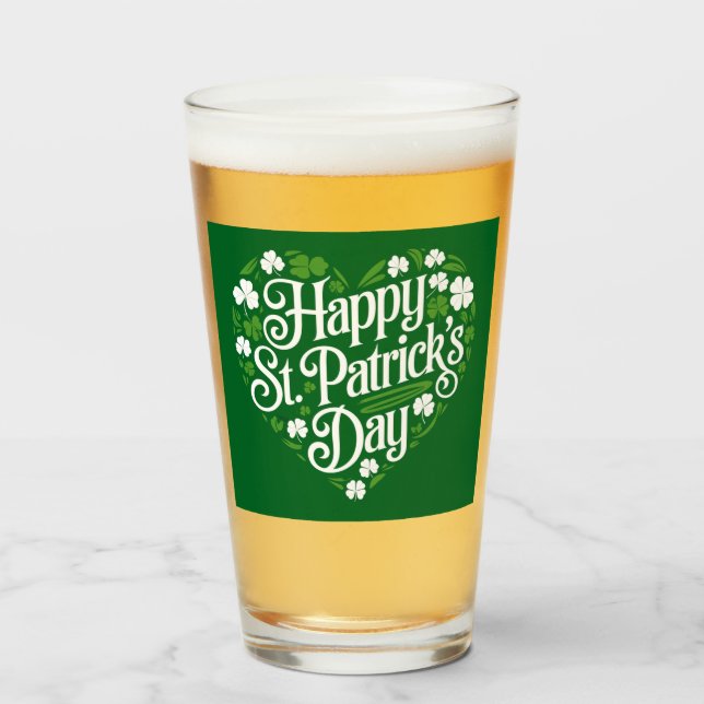 Frohen St. Patrick's Day  Glas (Vorne (Gefüllt))