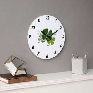 Frohen St. Patrick's Day Große Wanduhr