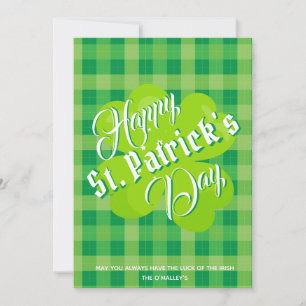 Frohen St. Patrick's Day Grüner Tartan Glücksklee