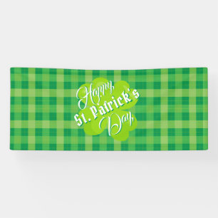 Frohen St. Patrick's Day Grüner Tartan Glücksklee Banner