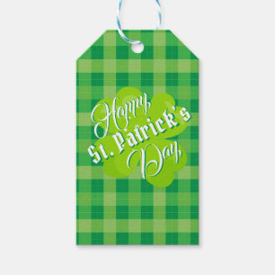 Frohen St. Patrick's Day Grüner Tartan Glücksklee Geschenkanhänger