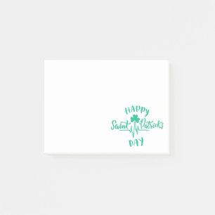 Frohen St. Patrick's Day Herzschlag Puls Kleeblatt Post-it Klebezettel