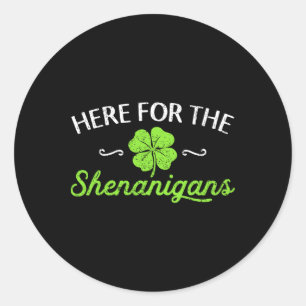 Frohen St. Patrick's Day hier für die Schabernack Runder Aufkleber
