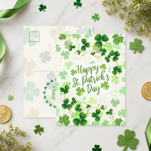 Frohen St. Patrick's Day Irische Segenswünsche Feiertagspostkarte
