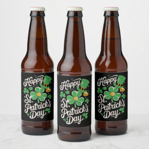 Frohen St. Patrick's Day Irisches Erbe St Patty's  Bierflaschenetikett