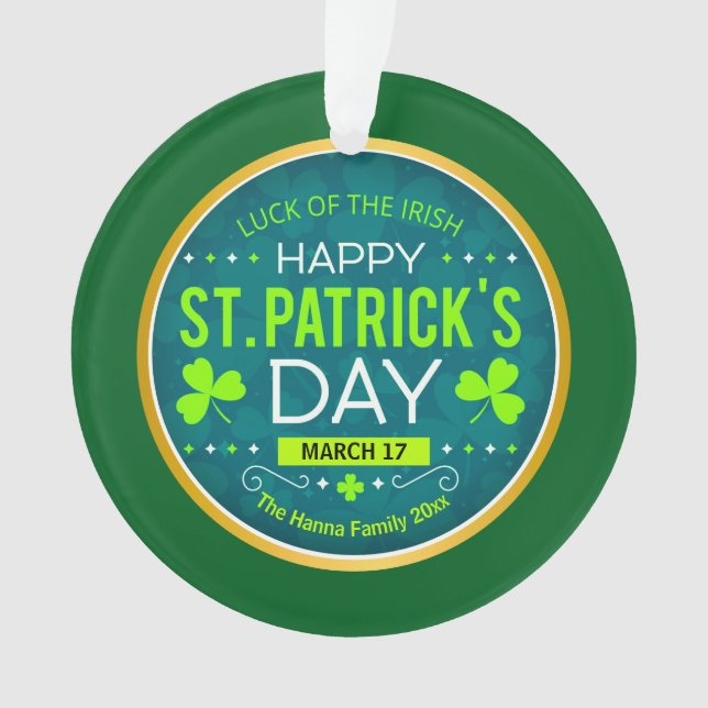 FROHEN ST. PATRICK'S DAY, "IRISCHES GLÜCK" ORNAMENT (Vorderseite)