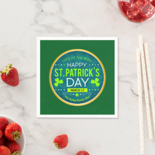 FROHEN ST. PATRICK'S DAY, "IRISCHES GLÜCK" SERVIETTE