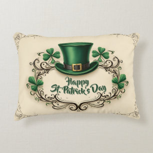 Frohen St. Patrick's Day Kleeblatt-Design Dekokissen
