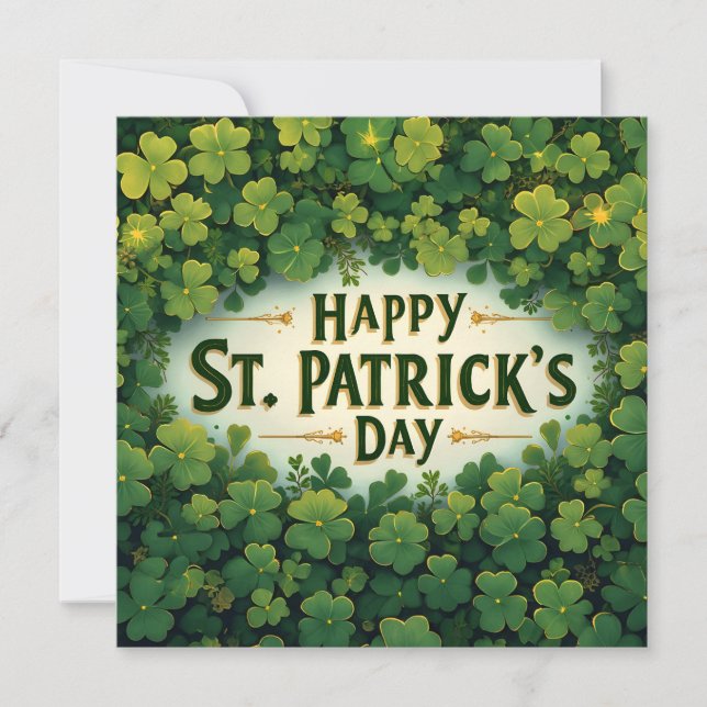 Frohen St. Patrick's Day Kleeblatt Kunst Mitteilungskarte (Vorderseite)