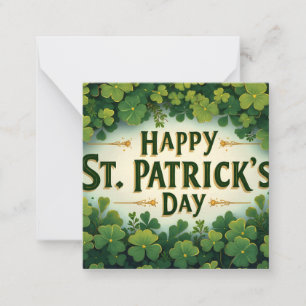 Frohen St. Patrick's Day Kleeblatt Kunst Mitteilungskarte