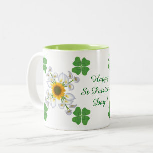 Frohen St. Patrick's Day ! Kleeblatt mit Calla Zweifarbige Tasse