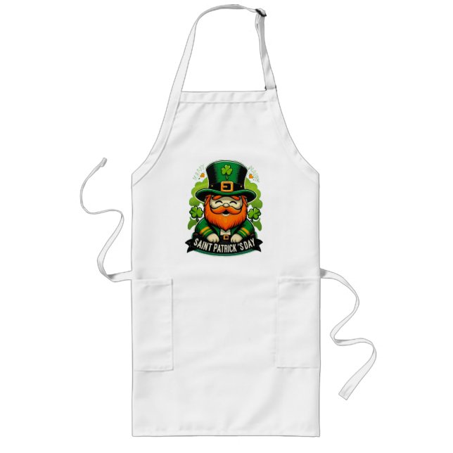 Frohen St. Patrick's Day Lange Schürze (Vorne)