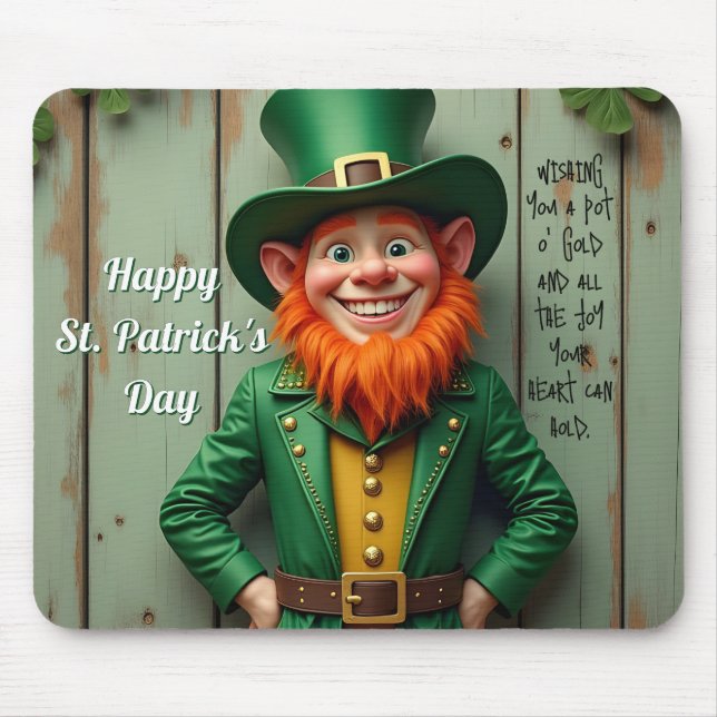Frohen St. Patrick's Day Leprechaun Mousepad (Vorne)