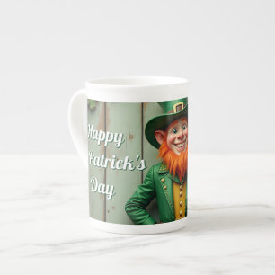 Frohen St. Patrick's Day Leprechaun Prozellantasse