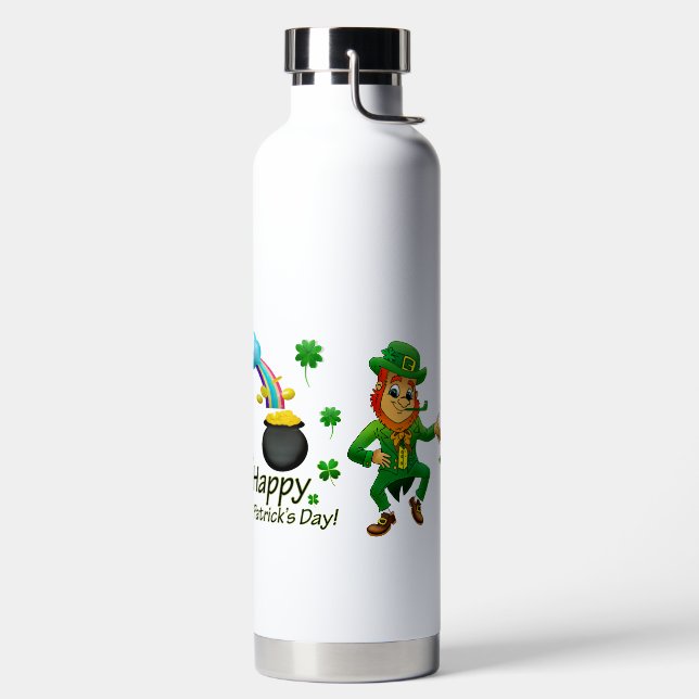 Frohen St. Patrick's Day Leprechaun Regenbogen  Trinkflasche (links)