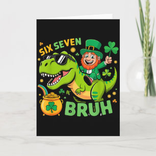 Frohen St. Patrick's Day Leprechaun Trex Dino sech Karte
