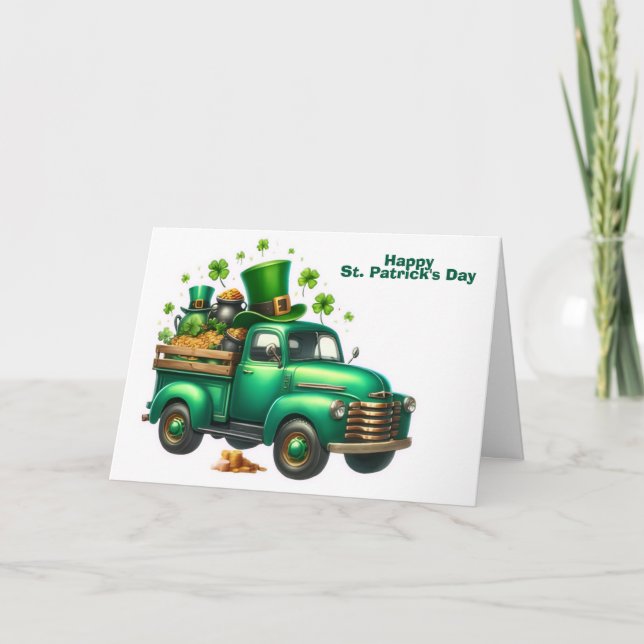Frohen St. Patrick's Day LKW Feiertagskarte (Vorderseite)