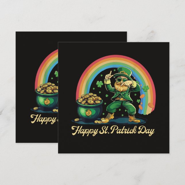 Frohen St. Patrick's Day Lustiger Leprechaun (Vorne/Hinten)