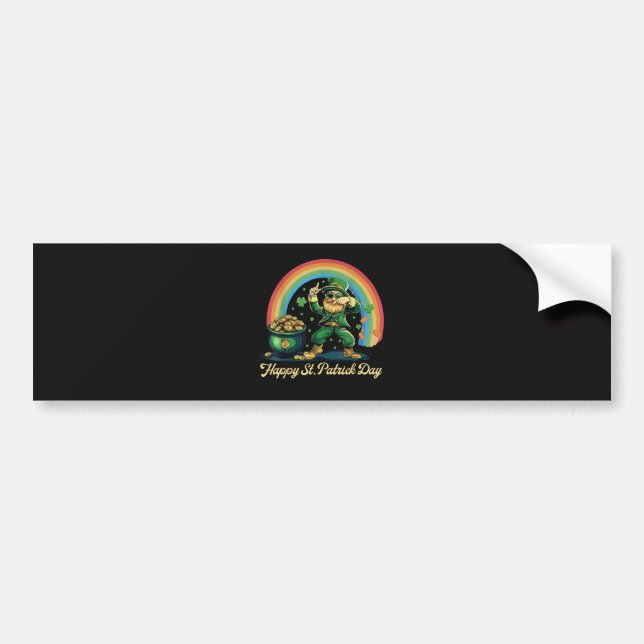 Frohen St. Patrick's Day Lustiger Leprechaun Autoaufkleber (Vorne)