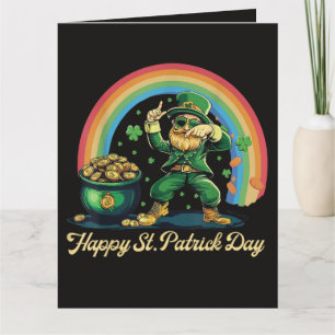 Frohen St. Patrick's Day Lustiger Leprechaun Dankeskarte