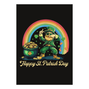 Frohen St. Patrick's Day Lustiger Leprechaun Fotodruck
