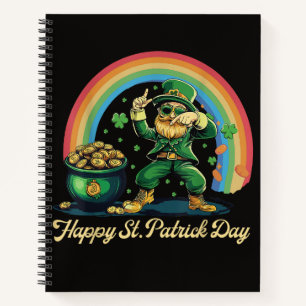 Frohen St. Patrick's Day Lustiger Leprechaun Notizbuch