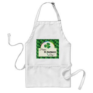 Frohen St. Patrick's Day mit Kleeblatt Schürze