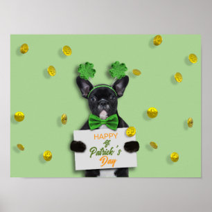 Frohen St. Patrick's Day Niedlicher Französischer Poster