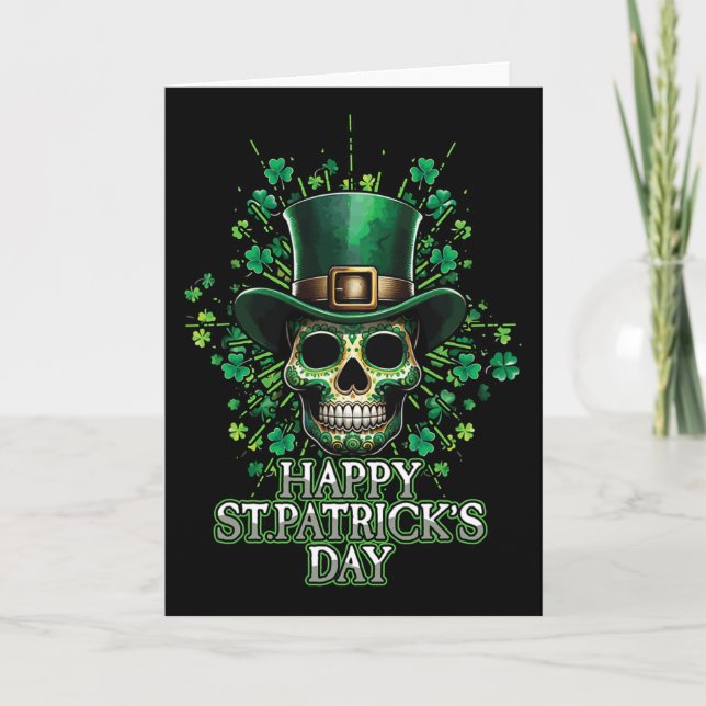 Frohen St. Patrick's Day Paddy Shamrock Kleeblatt  Karte (Vorderseite)