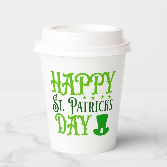 Frohen St. Patrick's Day Pappbecher (Vorderseite)