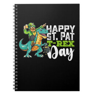 Frohen St. Patrick's Day Pat T Rex Dinosaur Notizblock