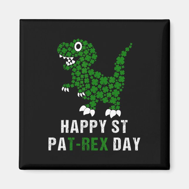 Frohen St. Patrick's Day Patrex T-Rex Dinosaur Lus Magnet (Vorne)