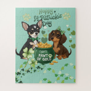 Frohen St. Patrick's Day "Pfote des Goldes" "  Puzzle