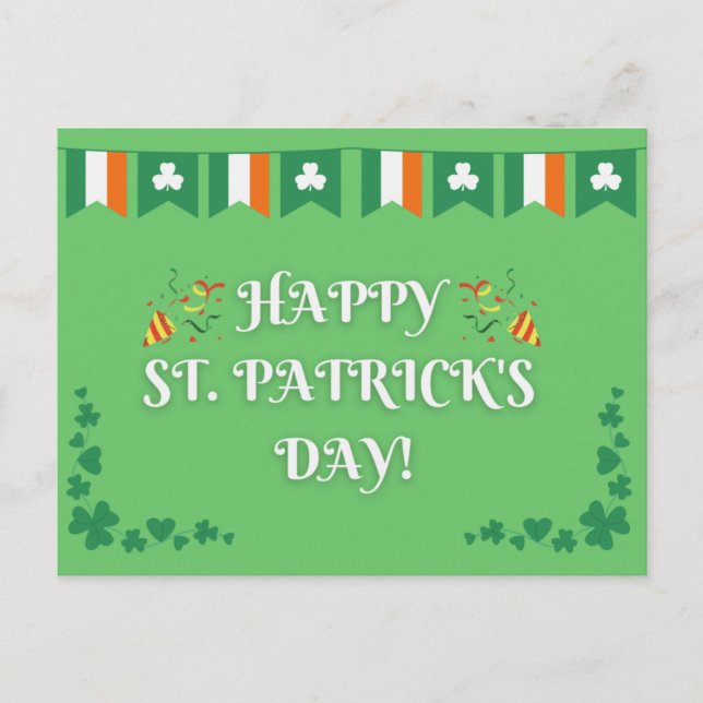 Frohen St. Patrick's Day Postkarte (Vorderseite)