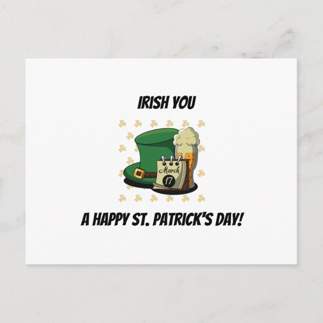 Frohen St. Patrick's Day Postkarte (Vorderseite)
