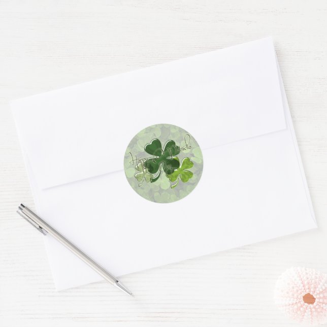 Frohen St. Patrick's Day Runder Aufkleber (Umschlag)