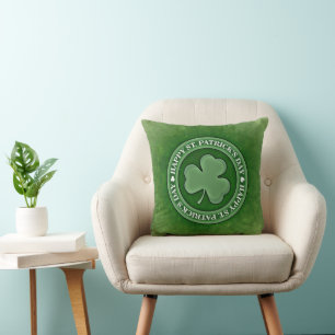 Frohen St. Patrick's Day Shamrock Grün Vintage  Kissen