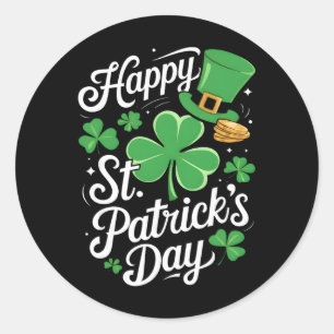 Frohen St. Patrick's Day Shamrock Irischer Lustige Runder Aufkleber