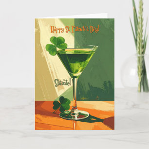 Frohen St. Patrick's Day Shamrock Martini Karte