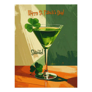 Frohen St. Patrick's Day Shamrock Martini  Poster