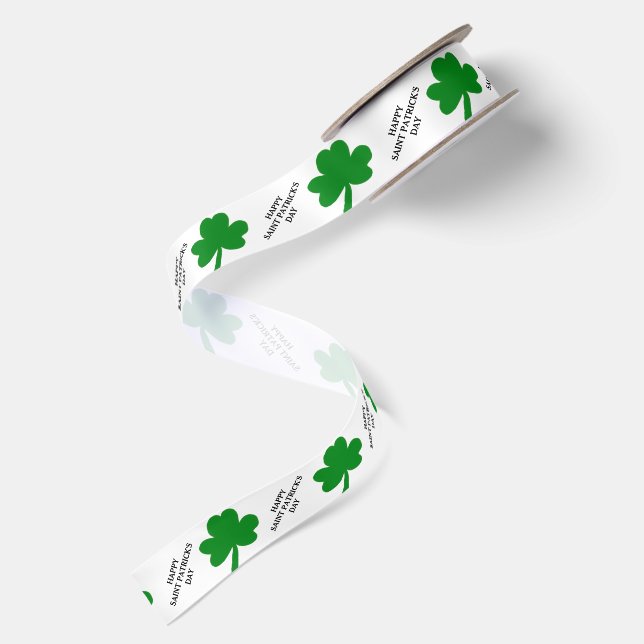 Frohen St. Patrick's Day Shamrocks 1,5" Satinband (Rückseite)