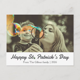 Frohen St. Patrick's Day Shamrocks Familie 1 Foto Feiertagspostkarte