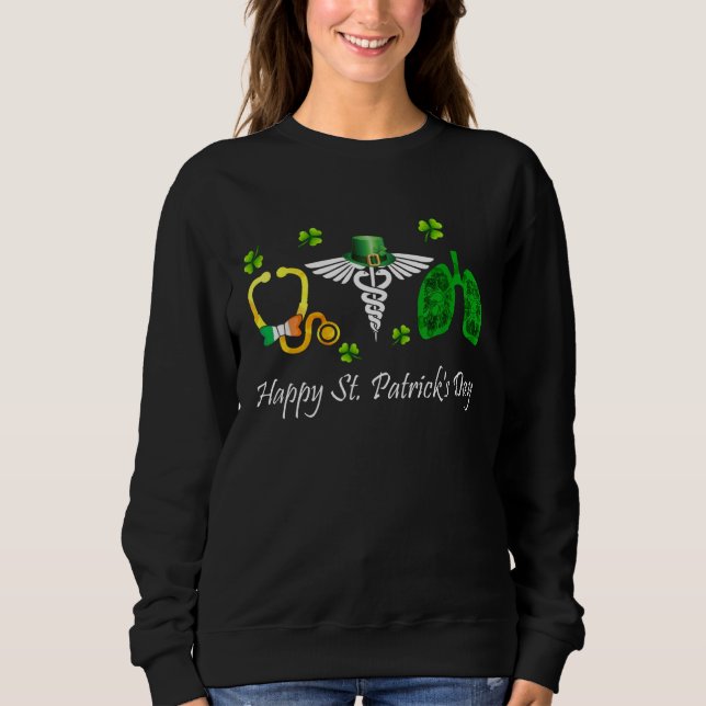 Frohen St. Patrick's Day Stethoskop Symbol Lungen  Sweatshirt (Vorderseite)