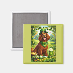Frohen St. Patrick's Day Süßer Irischer Setter Magnet