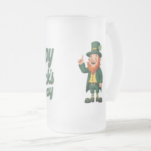 Frohen St. Patrick's Day Süßer Kobold Mattglas Bierglas (VorderseiteRechts)