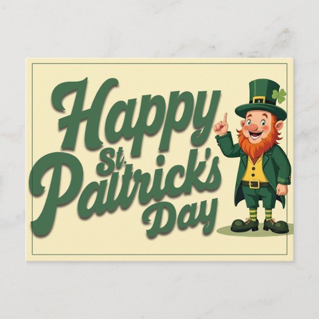 Frohen St. Patrick's Day Süßer Kobold Postkarte (Vorderseite)