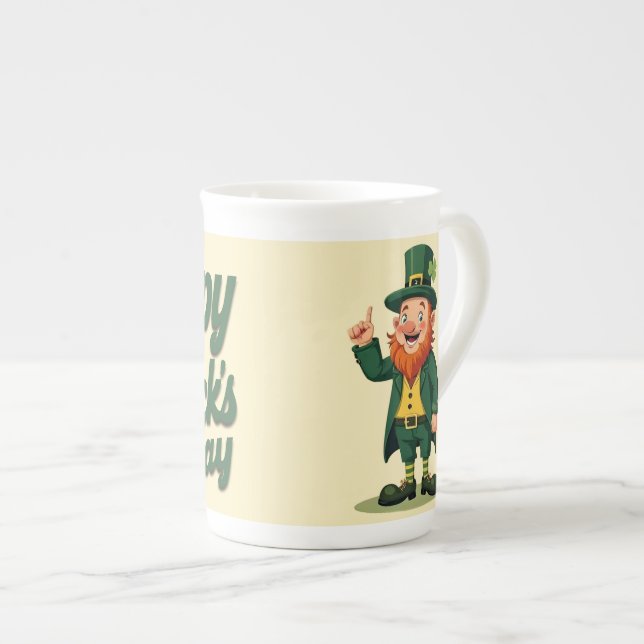 Frohen St. Patrick's Day Süßer Kobold Prozellantasse (Vorderseite Rechts)
