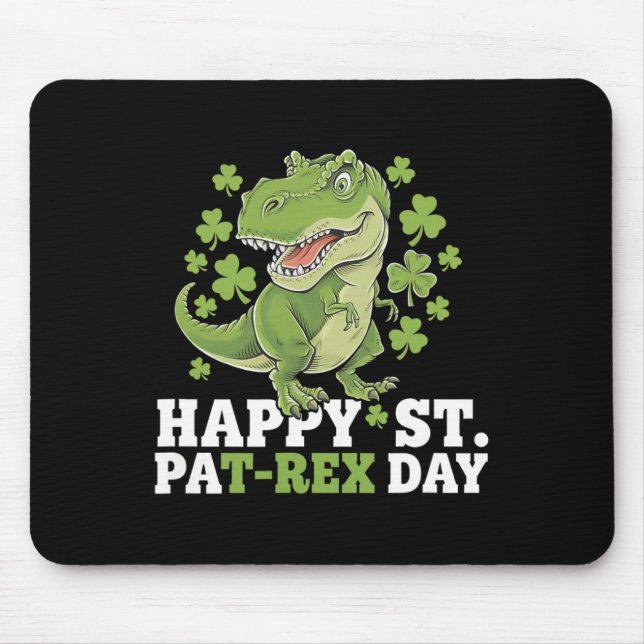 Frohen St. Patrick's Day T-Rex und Kleeblätter St. Mousepad (Vorne)
